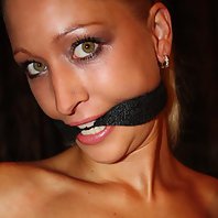 Terribly sexy struggling bound gagged tit-grabbed