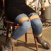 Dutch girl chair-tied mouth taped struggling