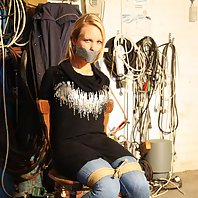 Dutch girl chair-tied mouth taped struggling