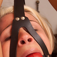 Voluptuous woman flogged and Hogtied.