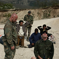 Check out this submissive lady as she gets abducted by soldiers and experiences an outdoor BDSM orgy