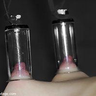 Calico locked in iron bondage device and rammed in all holes.