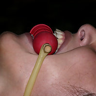 Jade Marx orgasms bound in tight leather strap bondage