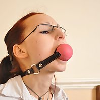 Tied Virgin Bailey cannot escape her bondage masters