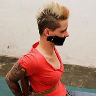 Angela chair-tied tapegagged tit-grabbed