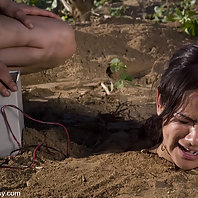 Nadia Styles is forced to dig a hole while mercilessly shocked