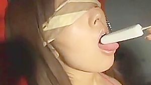 Hitomi Blindfolded &amp; Fed Icecream Like A Pet